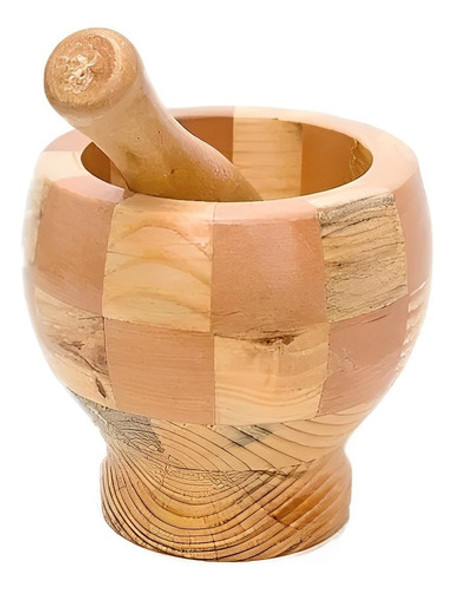 Pilão Socador Macerador De Alho, Temperos , Pesto Em Bambu 0