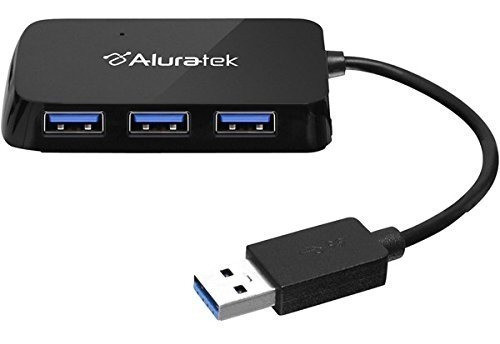Aluratek 4 Port Usb 3.0 Superspeed Hub With Attached 0