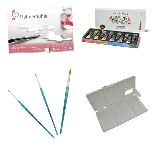 Kit Aquarela Iniciante Basico Opção 1 0