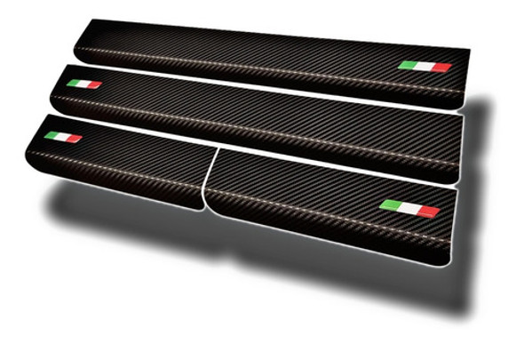 Cubre Zocalos Carbono Fiat Idea Logo Resinado 0