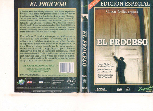 El Proceso (1962) - Dvd Original - Mcbmi 0