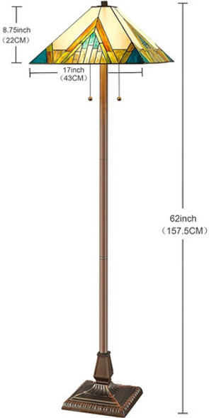 Amora Lighting Tiffany Style Mission Lámpara De Pie De Pie D 1