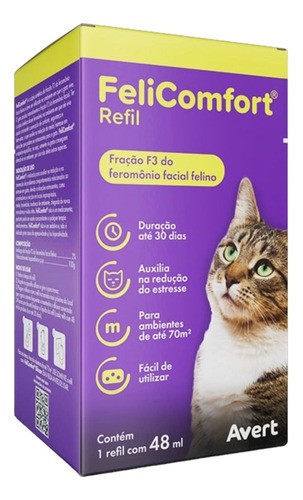 Refil Felicomfort Avert 48ml Adaptação Bem Estar Para Gatos 0