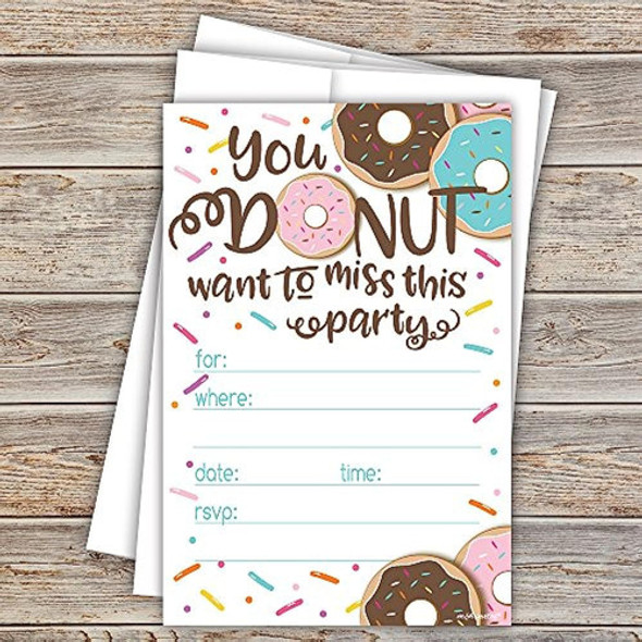 Donut Invitaciones De Fiesta Con Sobres 20 Unidades 1