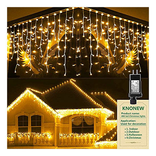 Guirnalda De 400 Luces Led Con 75 Gotas, De 33pies, 8 Modos 0