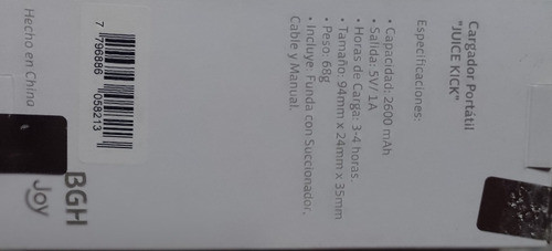 Cargador Portatil Bgh 1