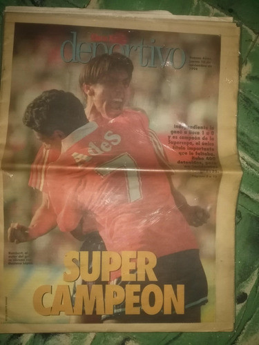 Diario Clarin Deportivo Independiente Campeon Super Copa 94 0