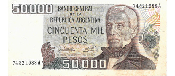 Bottero 2498 - Billete 50.000 Pesos Ley 18.188 Año 1980 Mb- 0