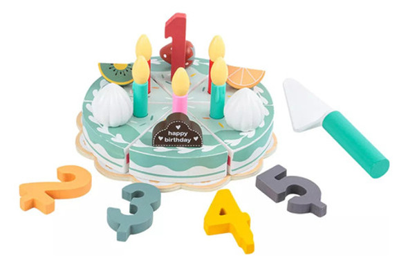 Juguete De Madera Torta De Cumpleaños De Madera 0