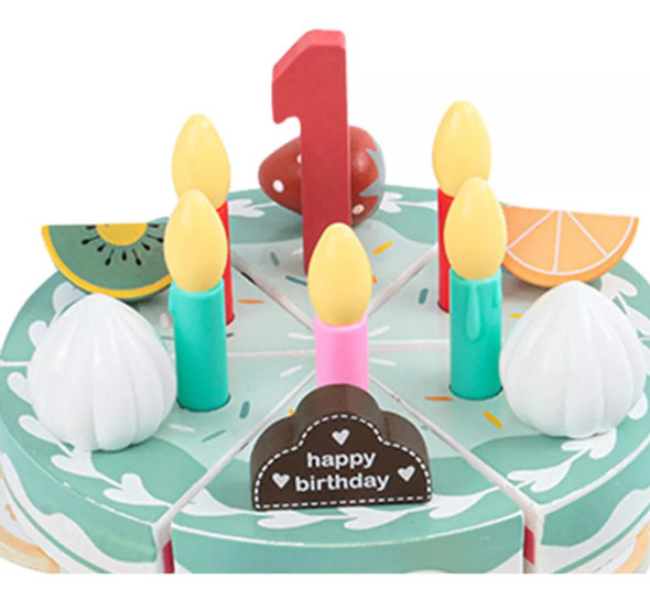 Juguete De Madera Torta De Cumpleaños De Madera 1