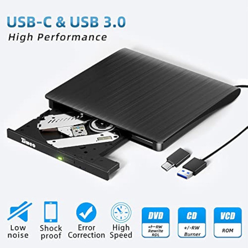 Unidad De Dvd Externa Usb 3.0 Tipo-c Grabador De 1