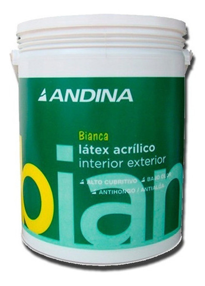 Pintura Latex Interior/exterior Andina Antihongo 4lt Mm 0 Pintura Latex Interior/exterior Andina Antihongo 4lt Mm 0