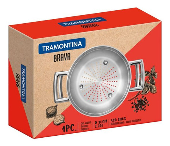 Cozi-vapore Aço Inox Tramontina Brava 20cm - 62410/200 0