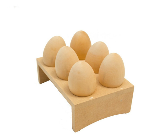 Huevera Madera Fibrofacil Jugar Cocinita Cocinar Huevos 1