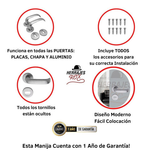 Manija Picaporte Sanatorio Doble Balancin Oferta 1