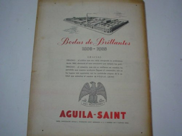 Aguila Saint Chocolate Cafe Facahada Antigua Publicidad 1955 0 Aguila Saint Chocolate Cafe Facahada Antigua Publicidad 1955 0