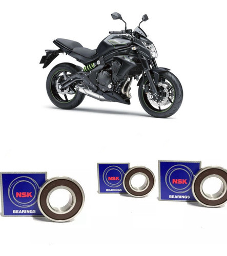 Rolamentos Roda E Flange Traseira Kawasaki Er-6n 3 Peças 0