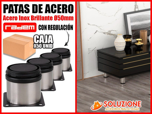Pata Acero Inoxidable 50mm C/ Regulación Radem X 50 Unidades 1