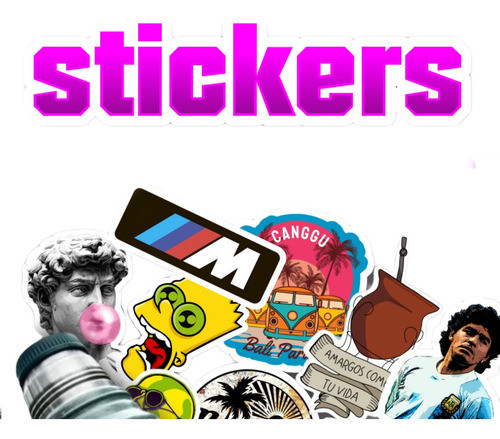 100 Stickers Personalizados / Termo,pc,vidrio,celular, Etc 0