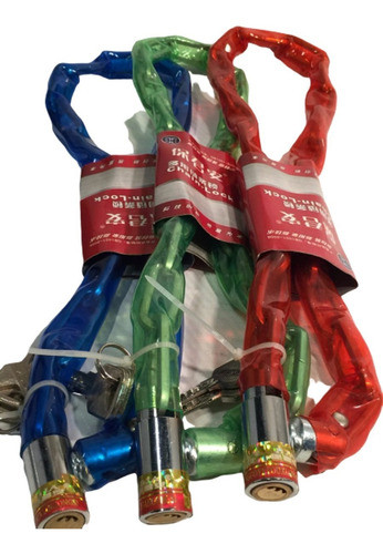 Cadena Traba Seguridad Antirrobo Bicicleta C/ Llave 1 Metro 0