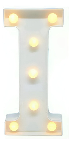 Luminária Decorativa Led 3d Letra I Branca 22cm Decoração 0