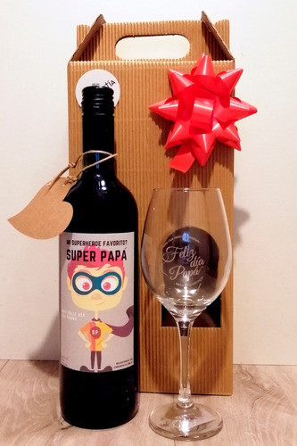 Pack Vino Personalizado Y Copa Grande  - Ideal Regalo 1