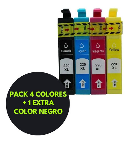 Pack 4 + 1 Cartuchos Compatibles Xp220 / Xp420 Carga Extra 0