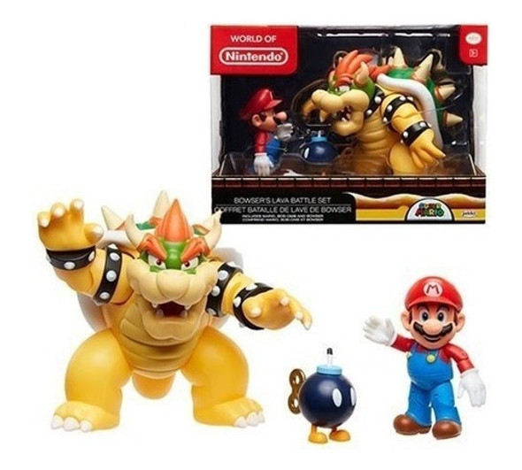 Set Batalla De Lava De Bowser Vs Mario . Juguete Original 0