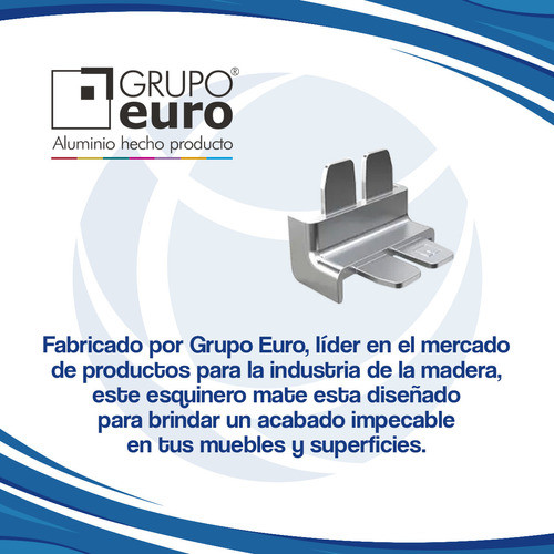 Esquinero Interno Mate Para Tapacanto 18 Mm X10u Grupo Euro 1