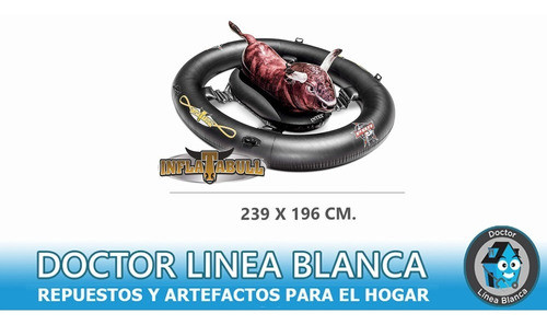 Toro Inflable Para Jinetes 239x196 Cm. Intex + Inflador 1
