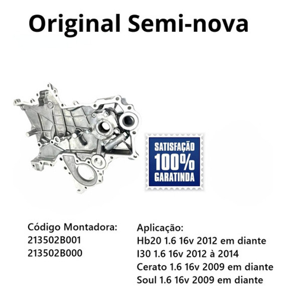Bomba Oleo Hb20 1.6 2012 2013 2014 2015 2016 2017 2018 1