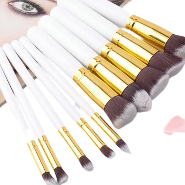 Cepillos De Maquillaje Profesionales De Madera De 10 Pzs Con 0