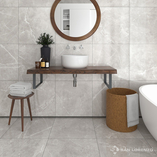 Porcelanato Gris San Lorenzo Suria Silver 57,7x57,7 Pul. 2da 1