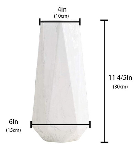 ~? Jarrón De Flores De Cerámica De Mármol Blanco De 12 Pulga 1