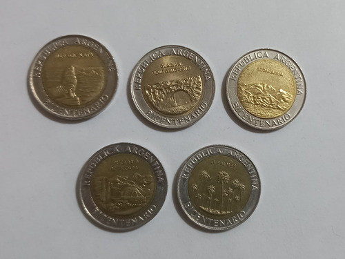 Monedas Del Bicentenario De La Republica Argentina. Set De 5 0