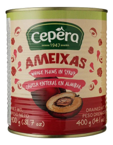Kit C/3 Ameixa Em Calda Cepêra Lata 400g 1