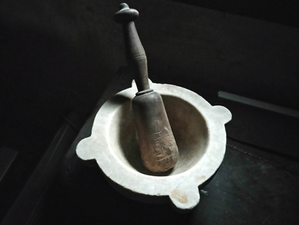 Mortero Antiguo Con Su Mano/machacador Originales 1 Mortero Antiguo Con Su Mano/machacador Originales 1