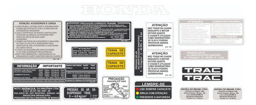 Adesivos Advertência Honda Cbx 750 Ano 1994 0