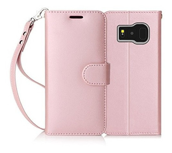 Funda Tipo Cartera Fyy P/samsung Galaxy S8 C/soporte, Rosa 0