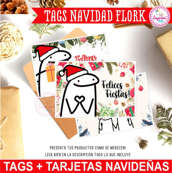 Kit Imprimible Flork Navidad Tags Tarjetas Navideños #3 1