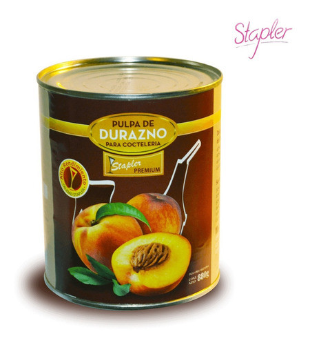Pulpa De Durazno Para Cocteleria Stapler Premium Lata 880g 1