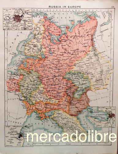 Mapa 1895 Rusia En Europa Russia In Europe Map Imperio Chino 1