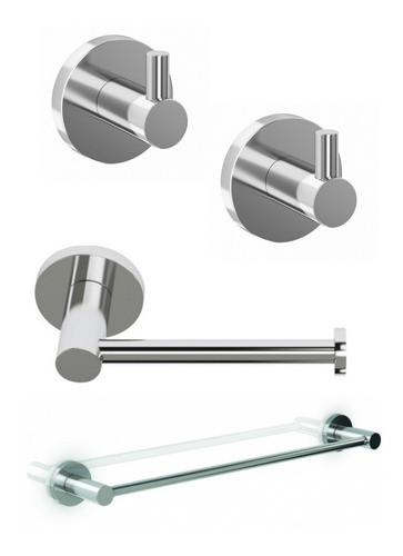 Kit Accesorios Baño Genebre Barral 2 Percha Portarrollo 0