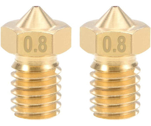 Uxcell 0.8mm 3d Impresora Nozzle Head M6 Reemplazo De Rosca 0