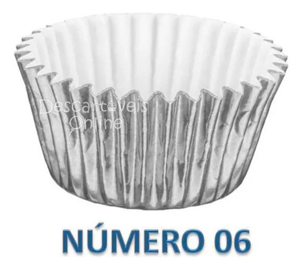 200 Forminhas Papel Prata Laminadas Numero 6 Doce Brigadeiro 1 200 Forminhas Papel Prata Laminadas Numero 6 Doce Brigadeiro 1