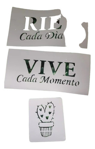 Stencil Frase Mas Stencil Pequeño Decorativo 0