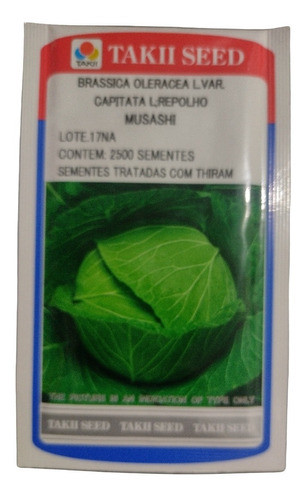 Sementes De Repolho Híbrido Musashi Takii 25.000 Sementes 0