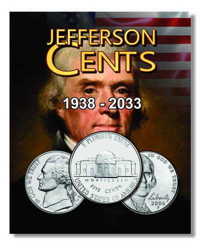 Álbum Moeda Eua 0,05 Cents Dollar 1938 A 2030 Jefferson Cent 0