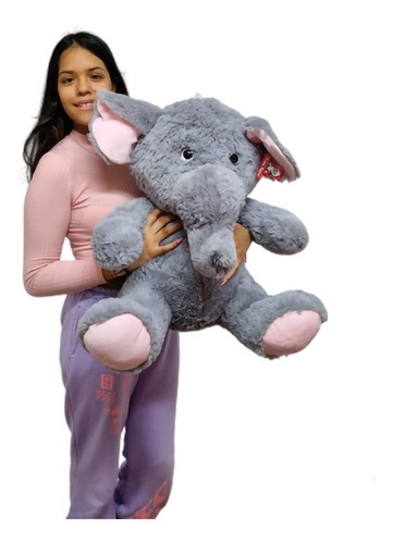 Peluche Elefante Grande Sentado 60cm Ft040003 0