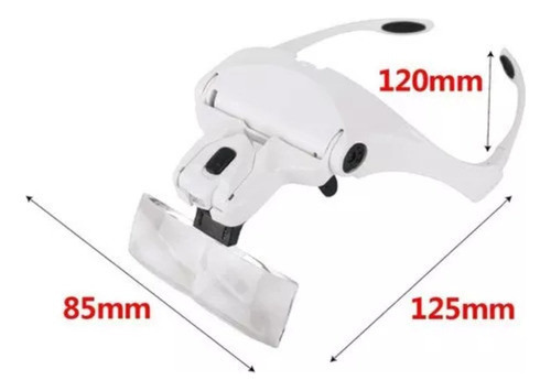 Vincha Con Lupa Y Luz Cabeza Profesional Manos Libre Aumento 1